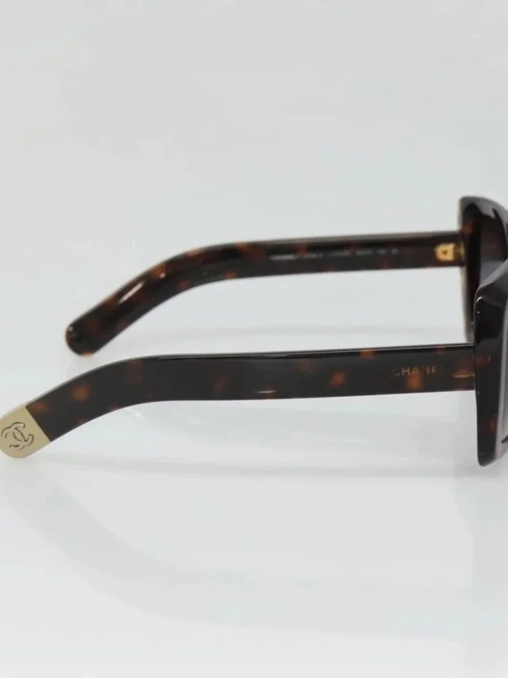 CHANEL Sunglasses Plastic Brown CC Auth sw1211
